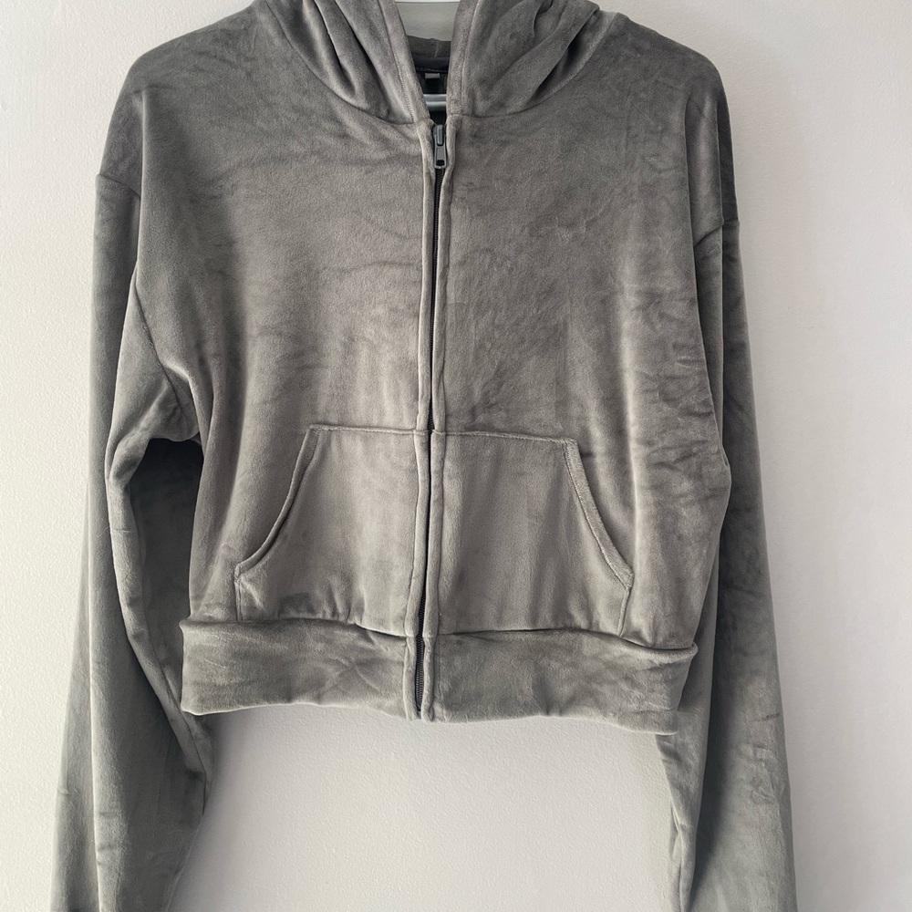 SKIMS Gray Hooded Women's Sweater